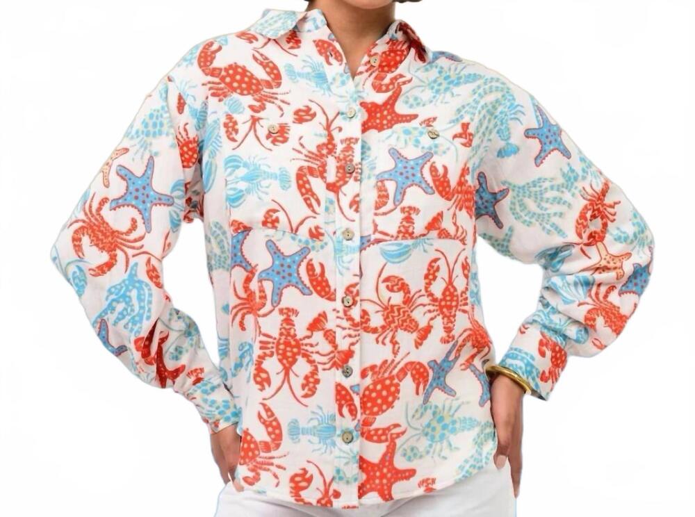 NEW IVY JANE the claw & order camp shirt in ivory